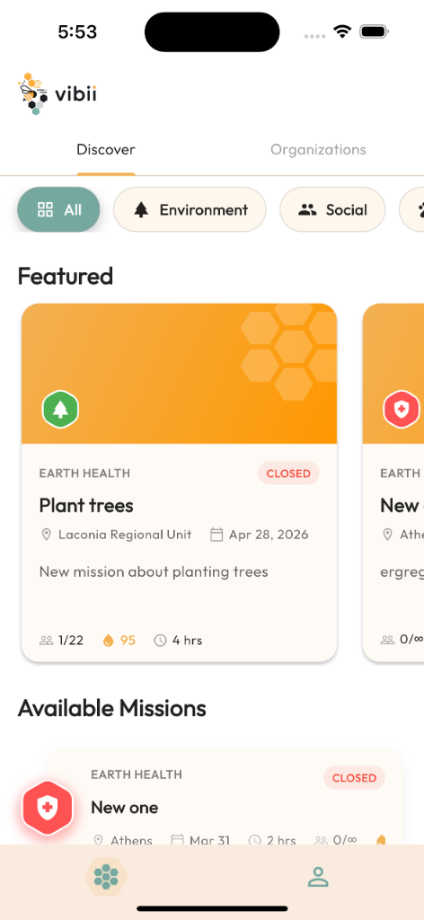 Vibii App Interface Screenshot